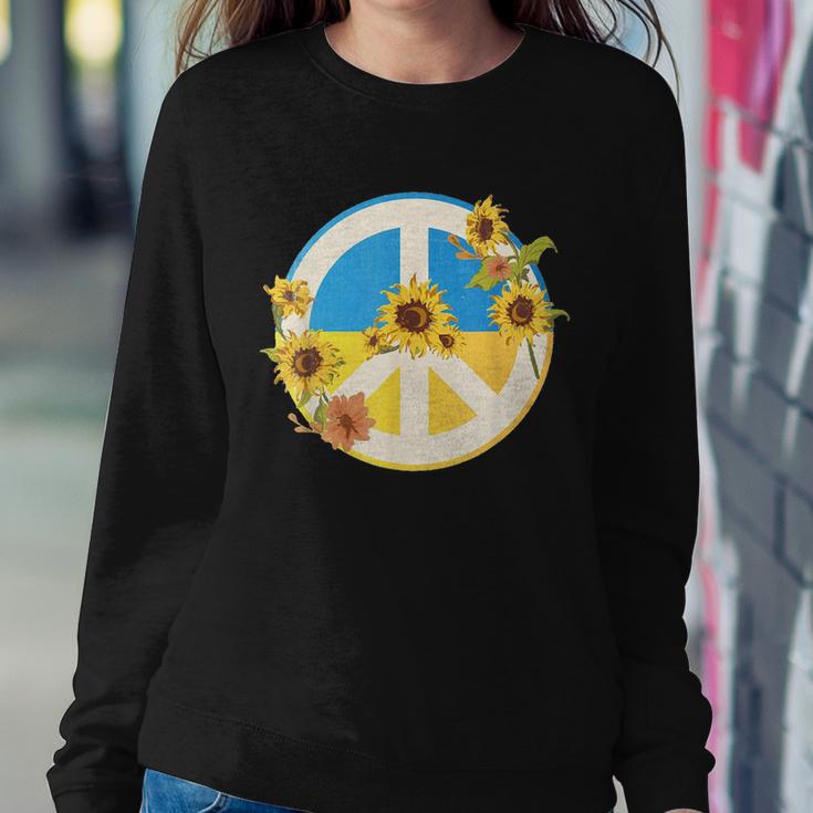 Vintage Peace Ukraine Sunflower Sweatshirt Gifts for Her