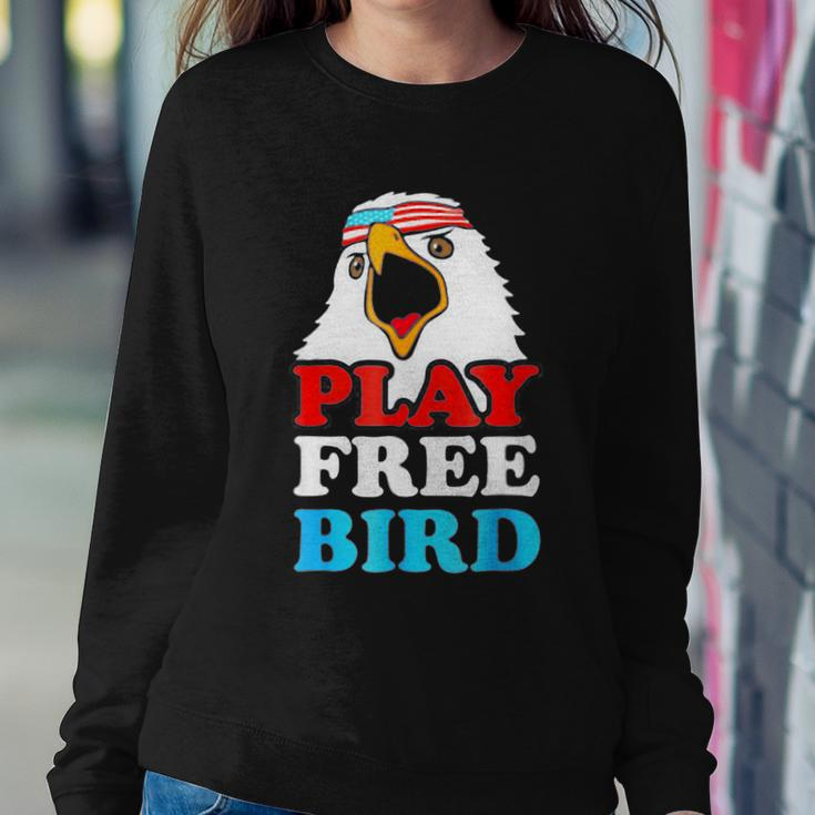 Vintage Play Free Bird Bald Eagle American Patriotic Usa Sweatshirt Gifts for Her