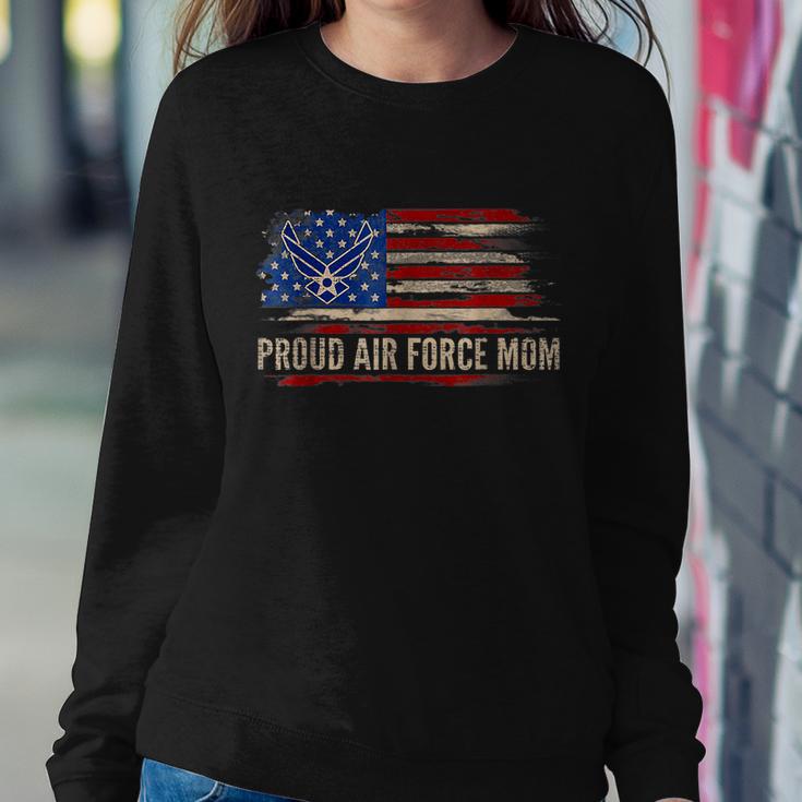 Vintage Proud Air Force Mom American Flag Veteran Gift Sweatshirt Gifts for Her