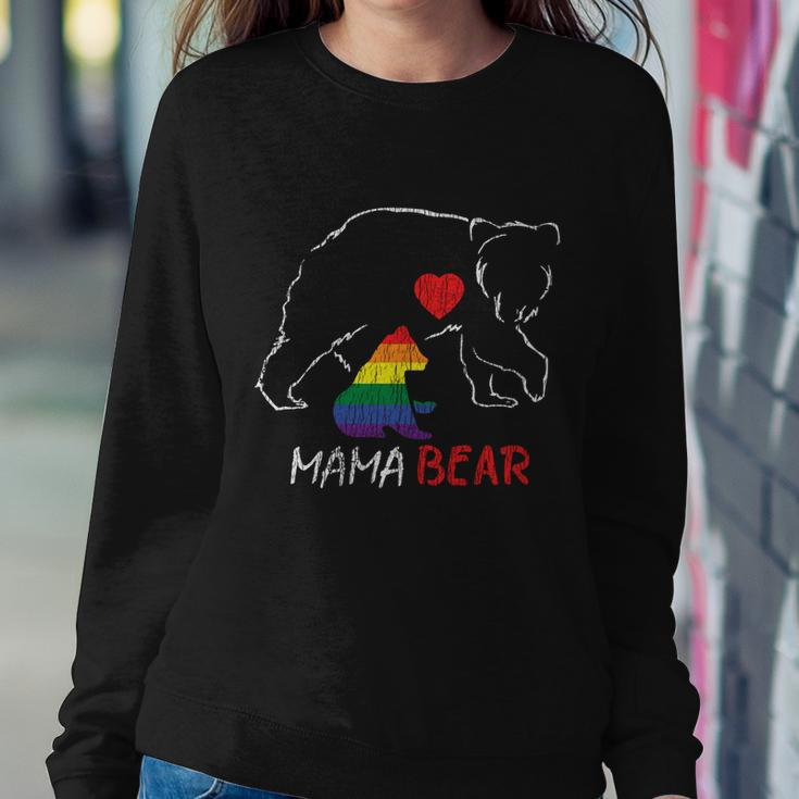 Vintage Rainbow Mama Bear Hugs Mom Mother Love Lgbt Pride Cute Gift Sweatshirt Gifts for Her