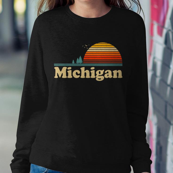 Vintage Retro Michigan Sunset Logo Tshirt V2 Sweatshirt Gifts for Her