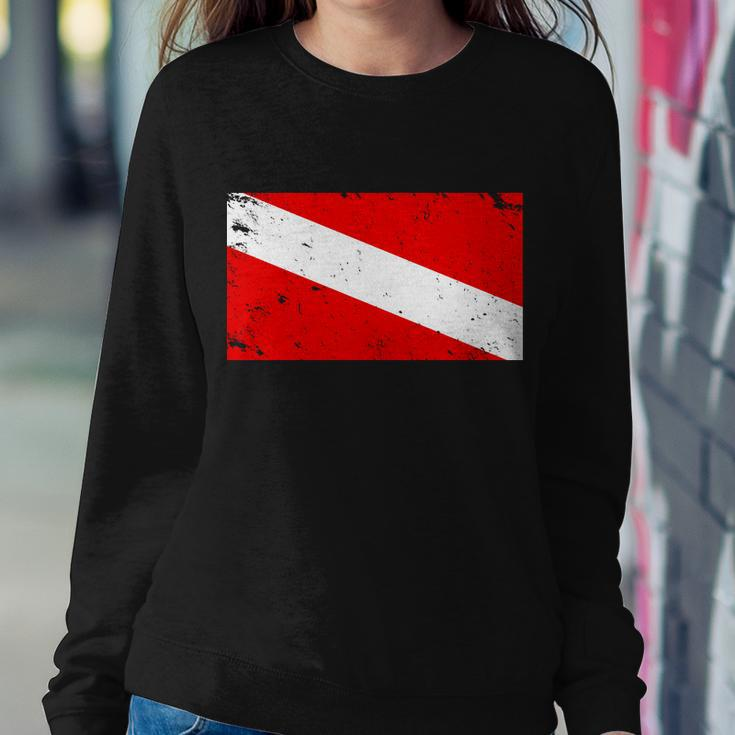 Vintage Scuba Diver Flag Sweatshirt Gifts for Her