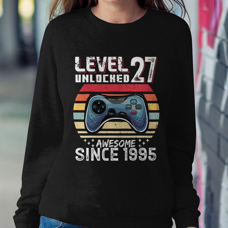 Vintage Video Gamer Birthday Level 27 Unlocked 27Th Birthday Sweatshirt Gifts for Her