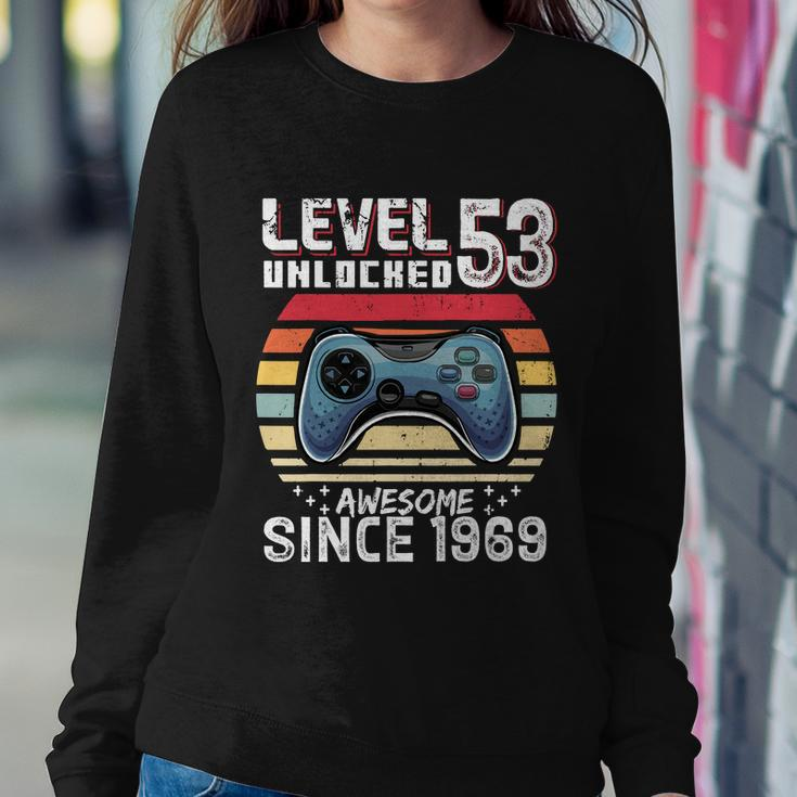 Vintage Video Gamer Birthday Level 53 Unlocked 53Rd Birthday Sweatshirt Gifts for Her