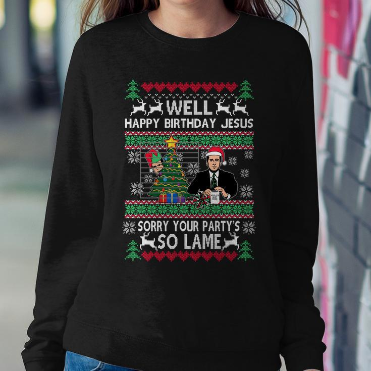Well Happy Birthday Jesus Funny Quote Office Ugly Christmas Sweatshirt Gifts for Her