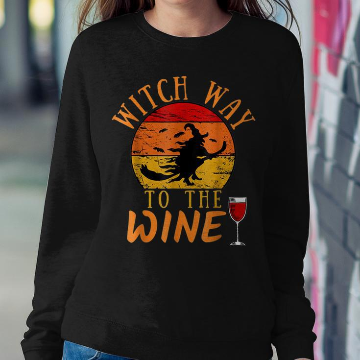 Witch Way To The Wine Funny Halloween Party Wine Witch Lover Sweatshirt Gifts for Her