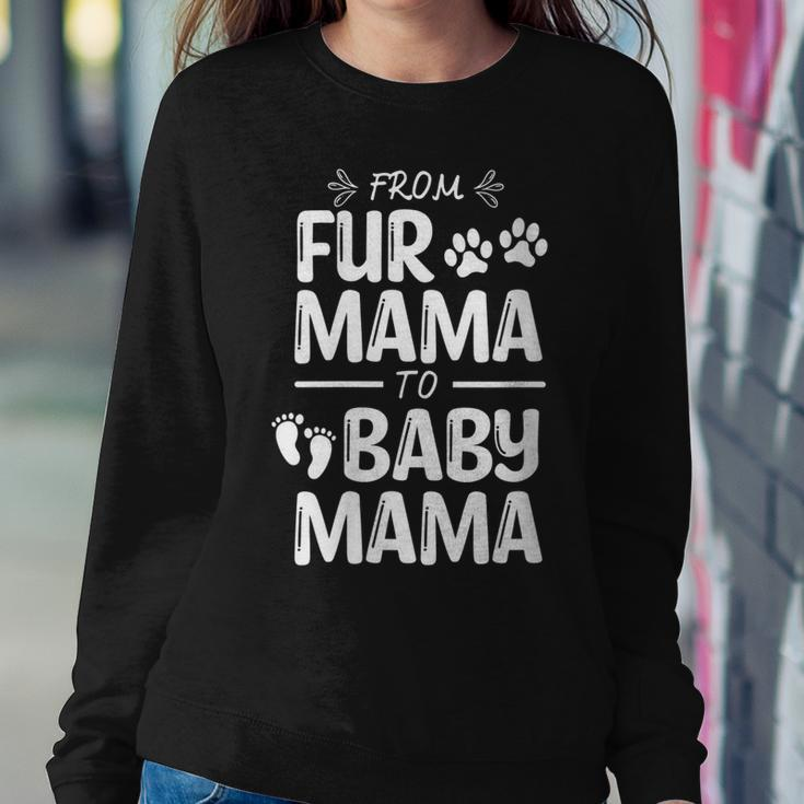 Womens From Fur Mama To Baby Mama Pregnant Cat Lover New Mom Mother V3 Sweatshirt Gifts for Her