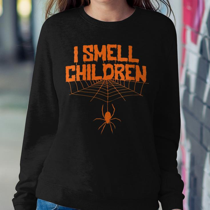 Womens I Smell Children Funny Dad Mom Teacher Halloween Costume Sweatshirt Gifts for Her