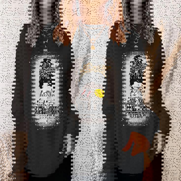 Womens Messy Bun Mom Of Both Baseball Softball Busy Raising Ballers Men Women Sweatshirt Graphic Print Unisex Gifts for Her Womens Messy Bun Mom Of Both Baseball Softball Busy Raising Ballers Men Women Sweatshirt Graphic Print Unisex Gifts for Her