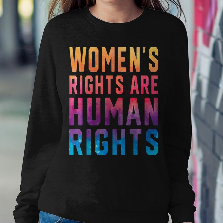 Womens Rights Are Human Rights Pro Choice Tie Dye Sweatshirt Gifts for Her