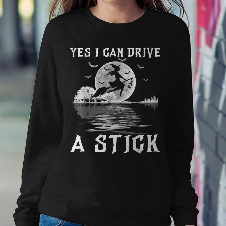 Yes I Can Drive A Stick Halloween Witch Riding Broomstick Sweatshirt Gifts for Her