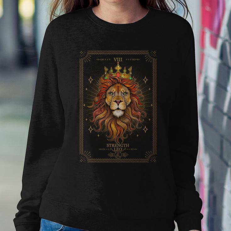 Zodiac Leo Lion Tarot Card Viii Strength Sweatshirt Gifts for Her