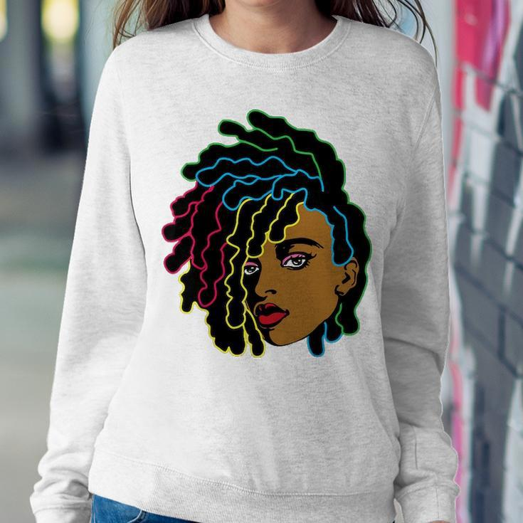 Black Woman African Afro Hair Cool Black History Month Sweatshirt Gifts for Her