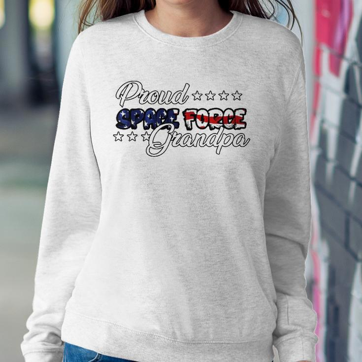 Bold Flag Proud Space Force Grandpa Sweatshirt Gifts for Her