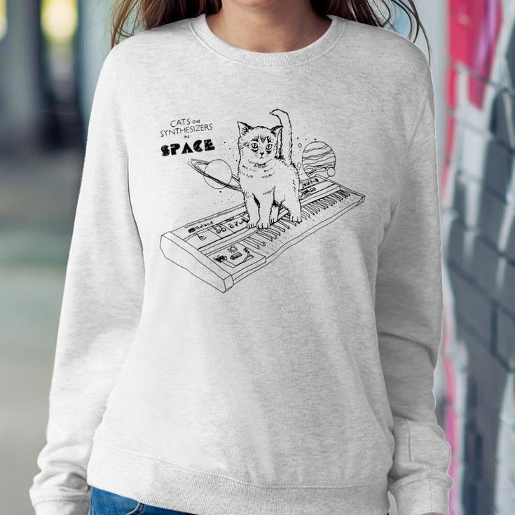 Cats On Synthesizers In Space Cat Owner Sweatshirt Gifts for Her
