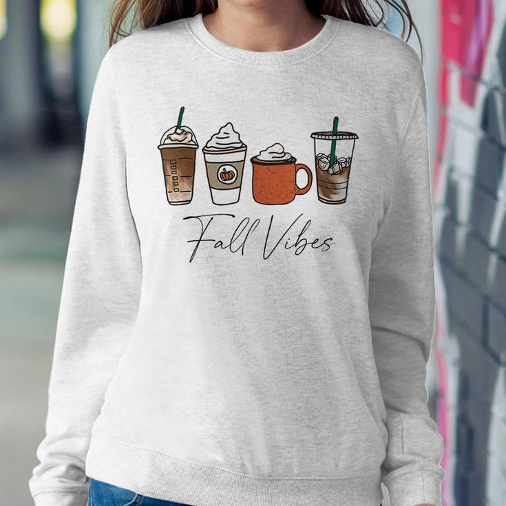 Cute Fall Vibes Coffee Pumpkin Spice Latte Drinks Autumn Sweatshirt Gifts for Her