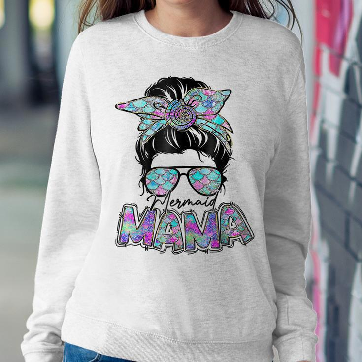 Hair Glasses Mermaid Mama Messy Hair Bun Glasses Mothers Sweatshirt Gifts for Her