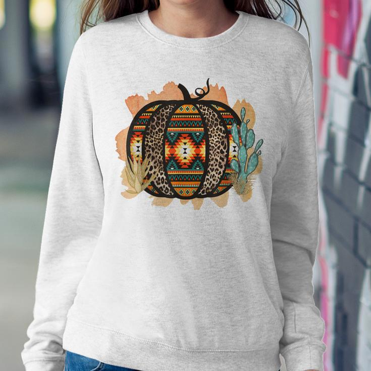 Halloween Western Aztec Leopard Pumpkin Cactus Cowgirl Rodeo Sweatshirt Gifts for Her