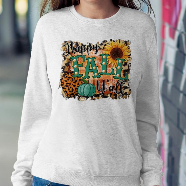 Happy Fall Yall Leopard Pumpkin Fall Vibes Autumn Gift Sweatshirt Gifts for Her