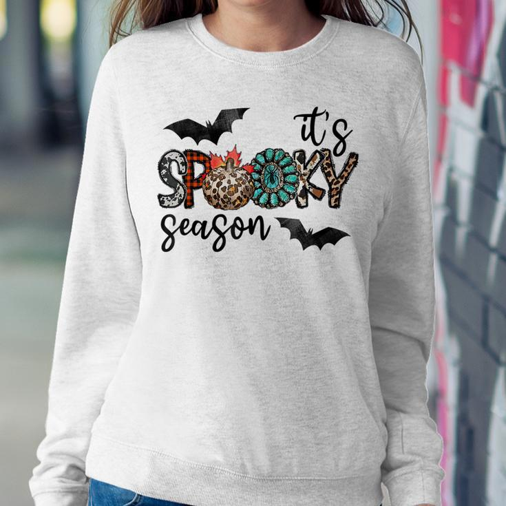 Leopard Turquoise Plaid Halloween Spooky Season Fall Autumn Sweatshirt Gifts for Her