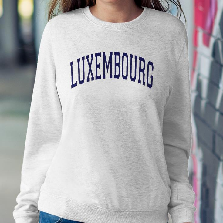 Luxembourg Varsity Style Navy Blue Text Sweatshirt Gifts for Her