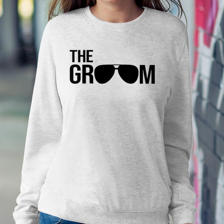 Mens The Groom Bachelor Party Cool Sunglasses White Sweatshirt Gifts for Her