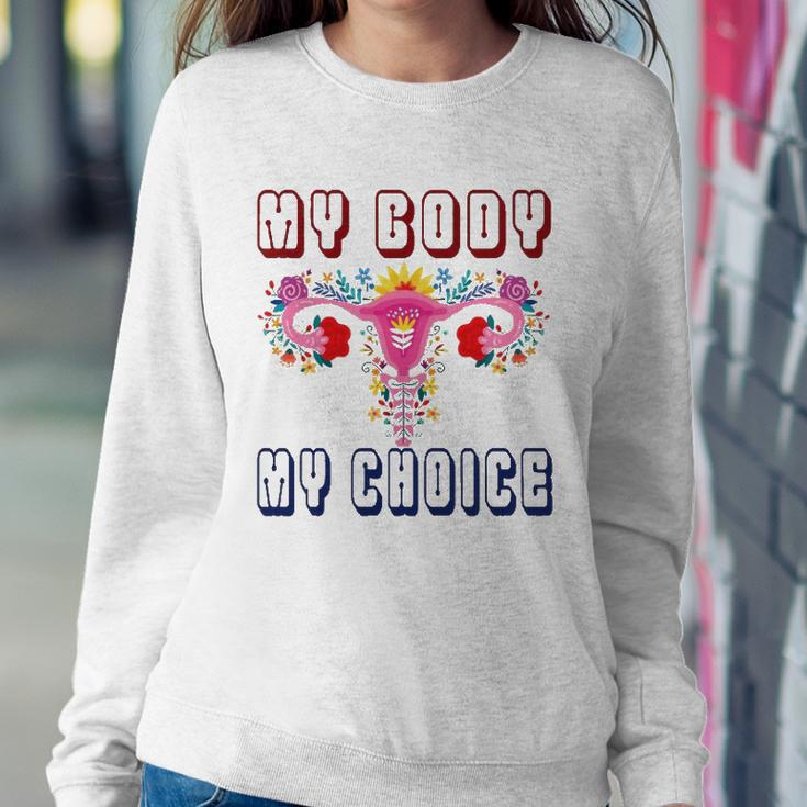 My Body My Choice Pro Roe Floral Uterus Sweatshirt Gifts for Her