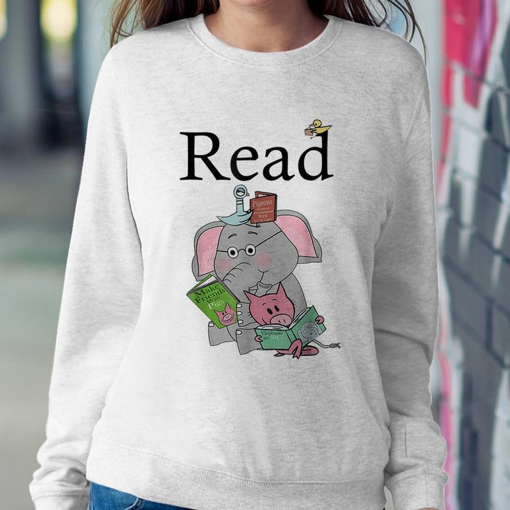 Teacher Library Read Book Club Piggie Elephant Pigeons Funny Tshirt Sweatshirt Gifts for Her