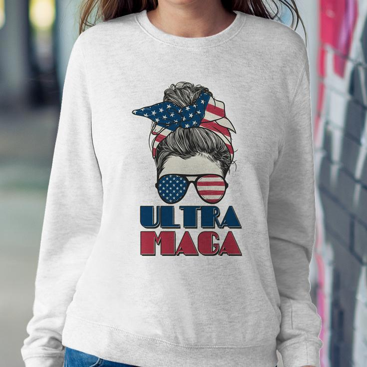 Ultra Maga Hair Bun Woman Sweatshirt Gifts for Her