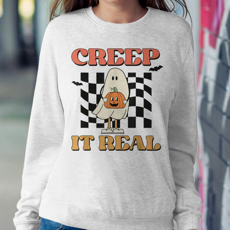 Vintage Retro Cute Creep It Real Halloween Sweatshirt Gifts for Her