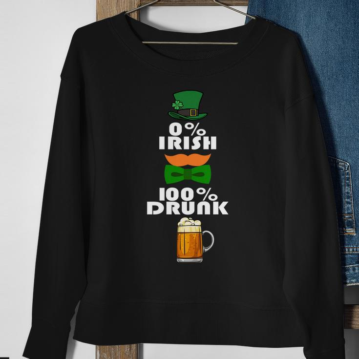 0 Percent Irish 100 Percent Drunk Irish Hipster Graphic Design Printed Casual Daily Basic Sweatshirt Gifts for Old Women