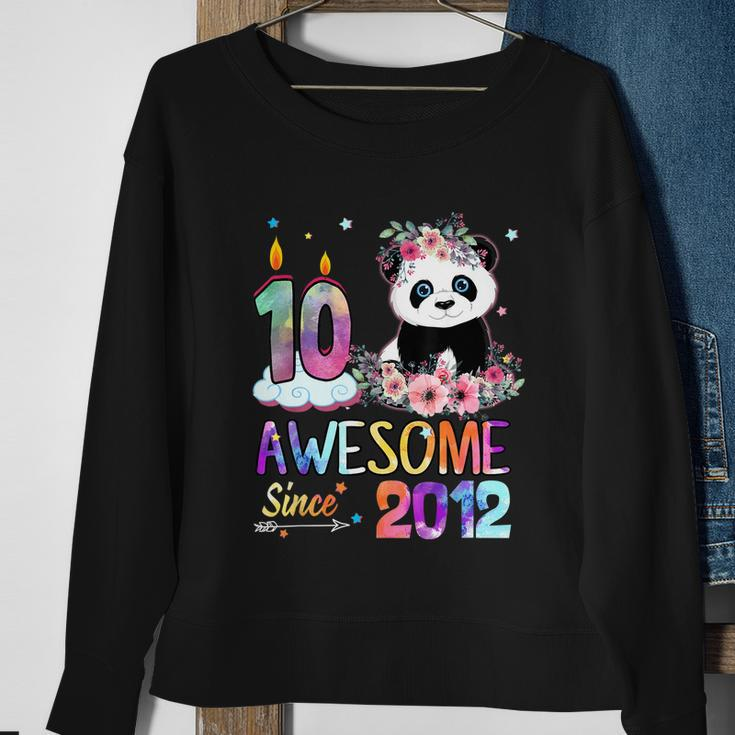 10 Years Old Awesome Since 2012 10Th Birthday Panda Unicorn Sweatshirt Gifts for Old Women
