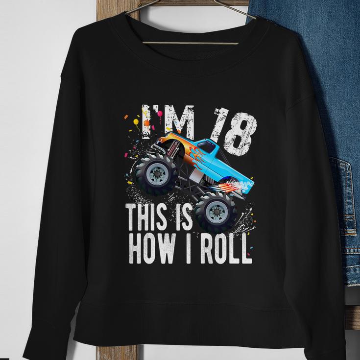 18 Year Old Gift Cool 18Th Birthday Boy Gift For Monster Truck Car Lovers Sweatshirt Gifts for Old Women