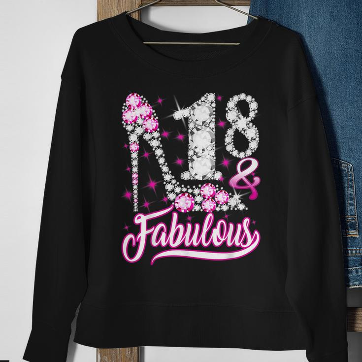 18 Years Old Gifts 18 & Fabulous 18Th Birthday Pink Diamond Men Women Sweatshirt Graphic Print Unisex Gifts for Old Women