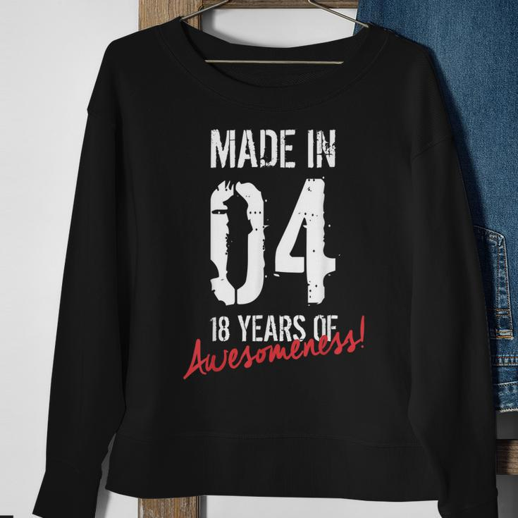 18Th Birthday Boys Girls Awesome Since 2004 18 Year Old Sweatshirt Gifts for Old Women