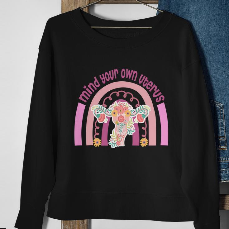 1973 Pro Roe Rainbow Mind You Own Uterus Womens Rights Sweatshirt Gifts for Old Women