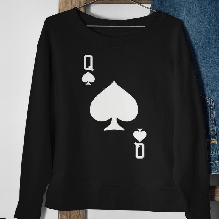 Queen Spades Card Halloween Costume Dark Sweatshirt