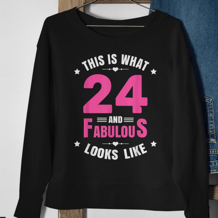 24 And Fabulous 24 Year Old Birthday Happy 24Th Birthday Sweatshirt Gifts for Old Women