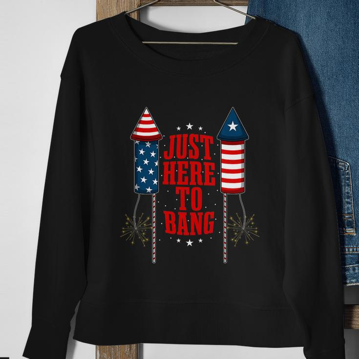 4Th Of July Funny Fireworks Patriotic American Firecracker Sweatshirt Gifts for Old Women