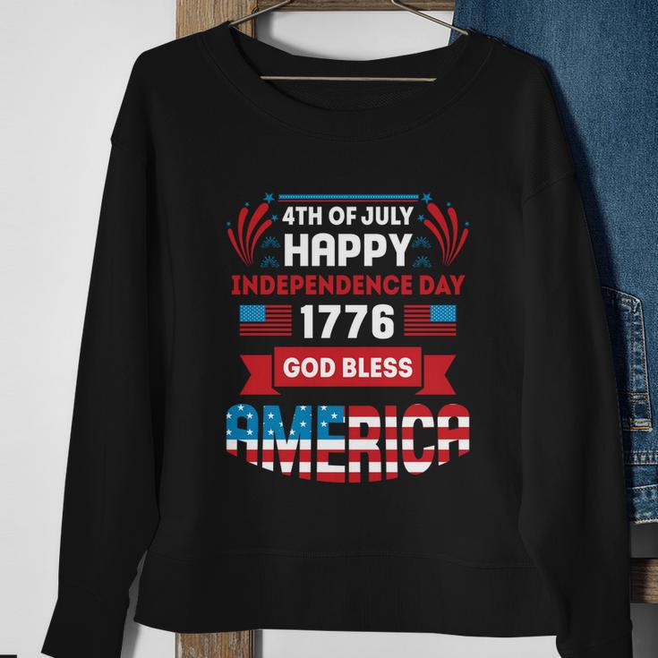 4Th Of July Happy Patriotic Day 1776 God Bless America Gift Sweatshirt Gifts for Old Women