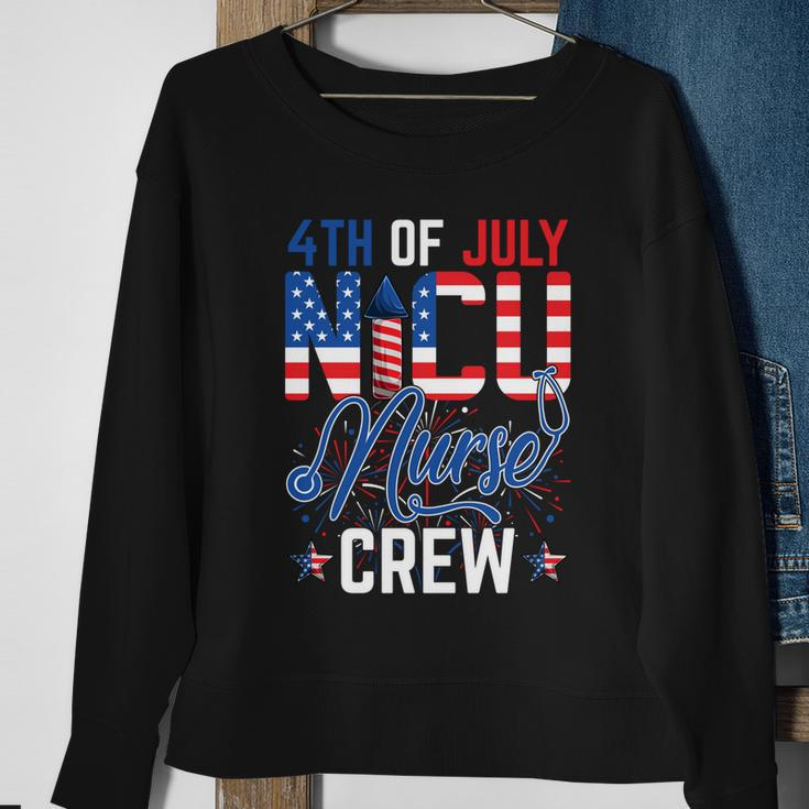 4Th Of July Nicu Nurse Crew American Flag Independence Day Gift Sweatshirt Gifts for Old Women
