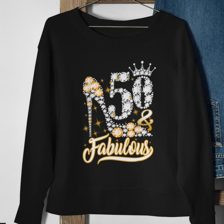 50 & Fabulous 50 Years Old 50Th Birthday Diamond Crown Shoes Tshirt Sweatshirt Gifts for Old Women