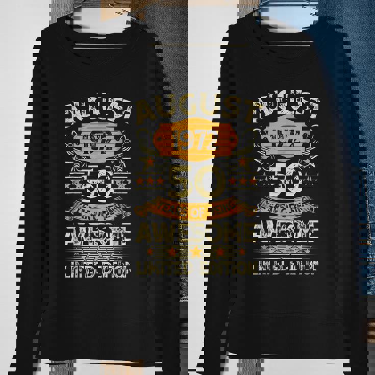 50 Years Old Gifts Vintage August 1972 50Th Birthday Gifts V2 Men Women Sweatshirt Graphic Print Unisex Gifts for Old Women