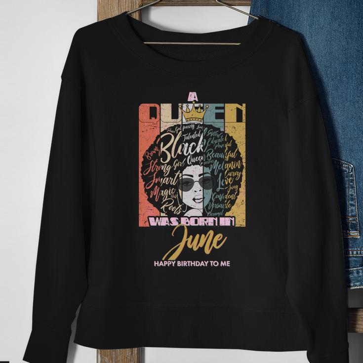 A Queen Was Born In June Graphic Design Printed Casual Daily Basic Sweatshirt Gifts for Old Women