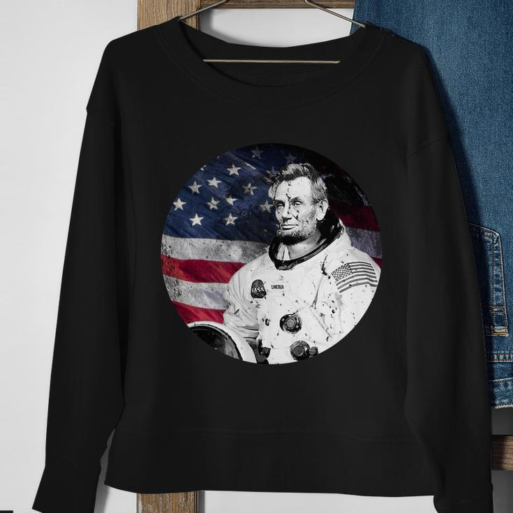 Abe Lincoln Astronaut Sweatshirt Gifts for Old Women
