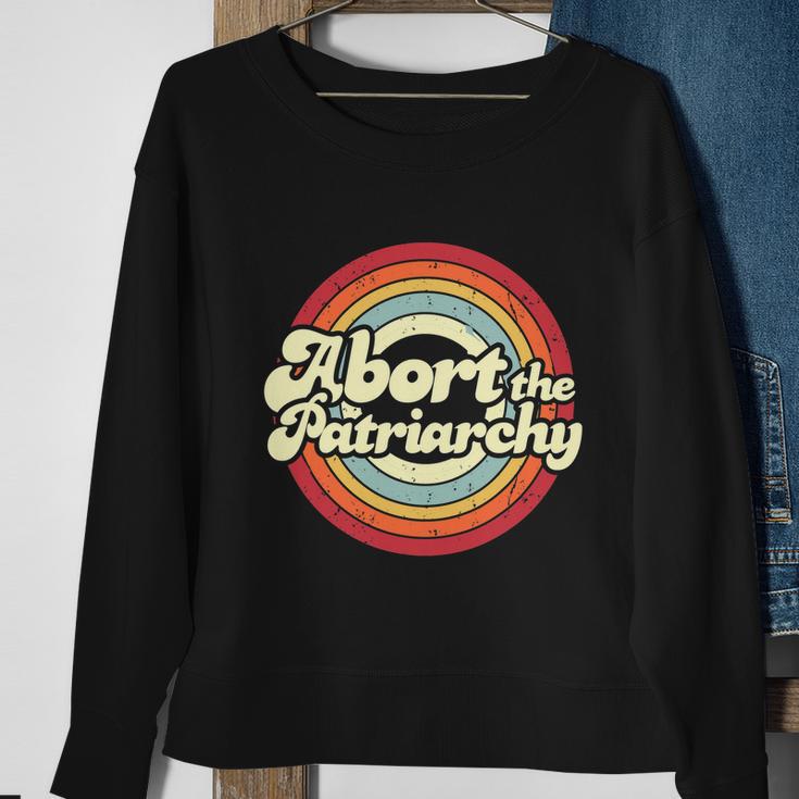 Abort The Patriarchy Rainbow Vintage Feminist Womens Right Sweatshirt Gifts for Old Women