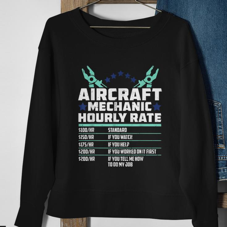 Aircraft Technician Hourly Rate Airplane Plane Mechanic Sweatshirt Gifts for Old Women