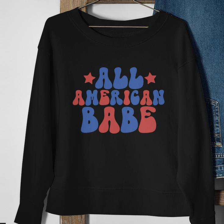 All American Babe 4Th Of July Sweatshirt Gifts for Old Women