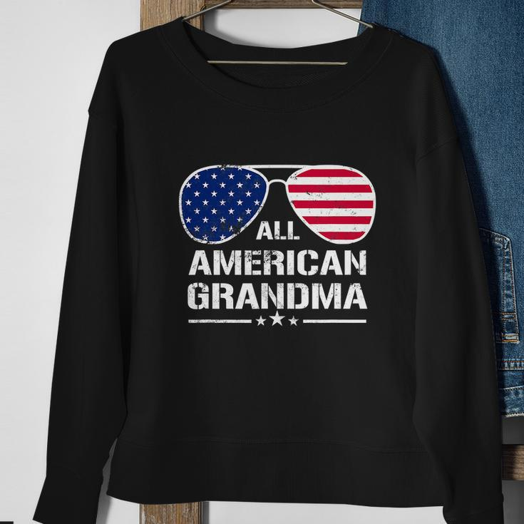 All American Grandma American Flag Patriotic Sweatshirt Gifts for Old Women