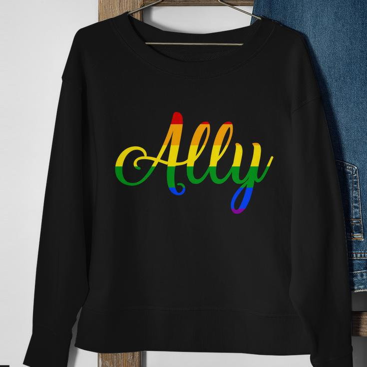 Ally Pride Rainbow Tshirt Sweatshirt Gifts for Old Women